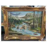 FORDING A RIVER WITH PACK MULE BY JIM SULLIVAN