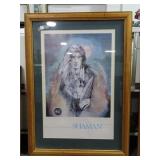 "SHAMAN" NATIVE AMERICAN POSTER - FRAMED