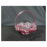 7 1/2" FENTON PINK BASKET