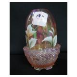 FENTON FAIRY LAMP - HAND PAINTED BY KEUSTON?