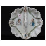 DIVIDED DISH WITH HANDLE - "JOSEPHINE & NAPOLEAN"