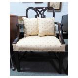 MAHOGANY STRAIGHT LEG ARM CHAIR