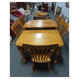 MAPLE DINING TABLE WITH 6 CHAIRS AND 1 LEAF