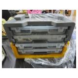 PARTS BIN WITH CHUCK KEYS, CABLE FITTINGS, BOLTS