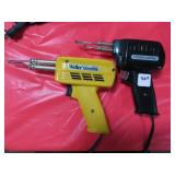 2 SOLDERING GUNS AND A SOLDERING IRON