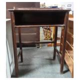 VINTAGE TELEPHONE TABLE AND MODERN DVD RACK