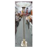 ONYX AND METAL FLOOR LAMP WITH GLASS SHADE