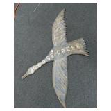 WOODEN CANADIAN GOOSE IN FLIGHT SIGN - "GOOSE CREE