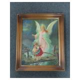 "GUARDIAN ANGEL" PRINT ON BOARD - FRAMED