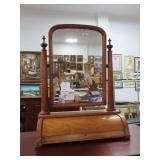ANTIQUE SHAVING MIRROR WITH ROLL BACK DOOR