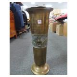 DECORATED BRASS UMBRELLA STAND - 23" HIGH
