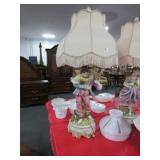 CAPODIMONTE STYLE CERAMIC TABLE LAMPS WITH SHADES