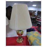 CONTEMPORARY BRASS TABLE LAMP WITH SHADE
