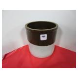 6" BROWN AND WHITE CROCK