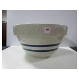 14.5" DOUBLE BLUE STRIPE CROCK MIXING BOWL