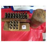 ALPHABET AND NUMERIC DIE SET WITH MALLET