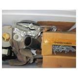 COLEMAN COOLER WITH BOLTS, FASTNERS, CLEANERS,