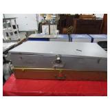 2 METAL STORAGE BOXES WITH HOLIDAY TABLE