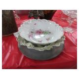 2 CERAMIC BOWLS AND ALUMINUM & CERAMIC PLATE