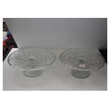 2 GLASS CAKE STANDS: 9