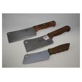 3 COLLECTIBLE MEAT CLEAVERS