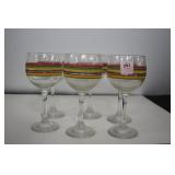 SET OF 6 STRIPED WINE GLASSES