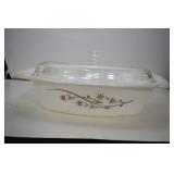DECORATED PYREX CASSEROLE WITH LID
