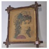 FRENCH STYLE FASHION PLATE WITH ANTIQUE FRAME