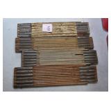4 WOODEN FOLDING RULERS