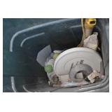 PLASTIC TRASH CAN WITH GALVANIZED FITTINGS