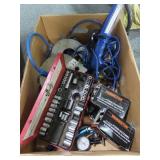 TROUBLE LIGHT, 3" POWER FASTNERS, SOCKETS, ETC.