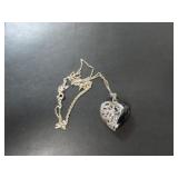 STERLING SILVER CHAIN WITH STERLING HEART PENDANT