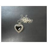 STERLING SILVER CHAIN WITH STERLING HEART PENDANT