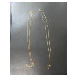 2 - 14K GOLD CHAINS - ONE MARKED 14K - ONE