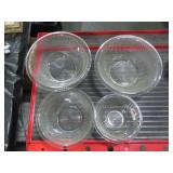 SET OF 4 GLASS DEPRESSION ERA MIXING BOWLS