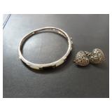 STERLING SILVER BRACELET AND STERLING HEART