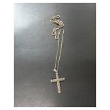 STERLING SILVER CHAIN WITH STERLING CROSS PENDANT