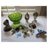 CHICKADEE/GREEN INDIANA GLASS ETC