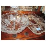 CRYSTAL BOWL PLATTER IRIS PRINT