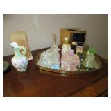 PERFUME BOTTLES/LAMP/ETC