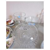 GLASS CAKE PLATTER/ICE BOWL ETC