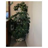 LARGE FAUX PLANT IN ORIENTAL VASE