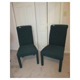 UPHOLSTERED GREEN CHAIRS