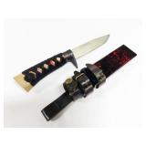 JAPANESE STYLE FIXED BLADE KNIFE W/SHEATH