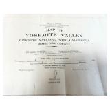 UNFRAMED MAP OF YEOSEMITE VALLEY - CALIFORNIA