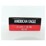 50 ROUNDS AMERICAN EAGLE .32 AUTO AMMUNITION