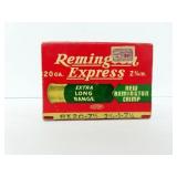 VINTAGE BOX OF 25 ROUNDS REMINGTON 20 GA. SHELLS