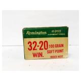 VINTAGE BOX OF 15 ROUNDS REMINGTON 32-20 AMMO