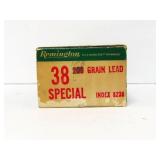 VINTAGE BOX OF 50 ROUNDS MIXED .38 SPL AMMUNITION
