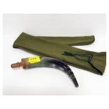 CONTEMPORARY POWDER HORN (NO PLUG) AND LONG